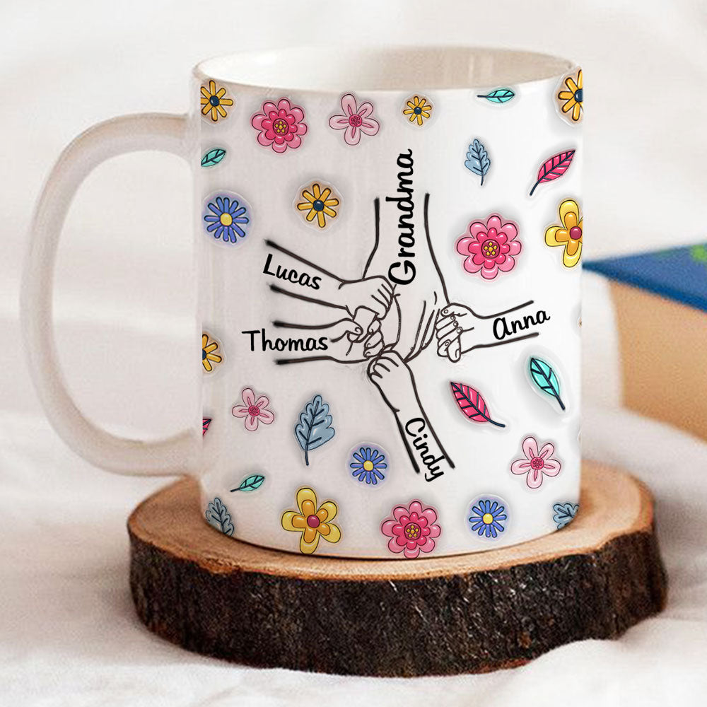 Hold My Hand And My Heart - Personalized Custom 3D Inflated Effect Mug