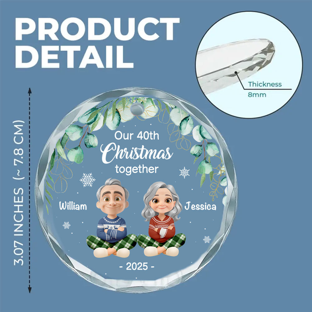 Another Christmas Together - Personalized Custom Glass Ornament