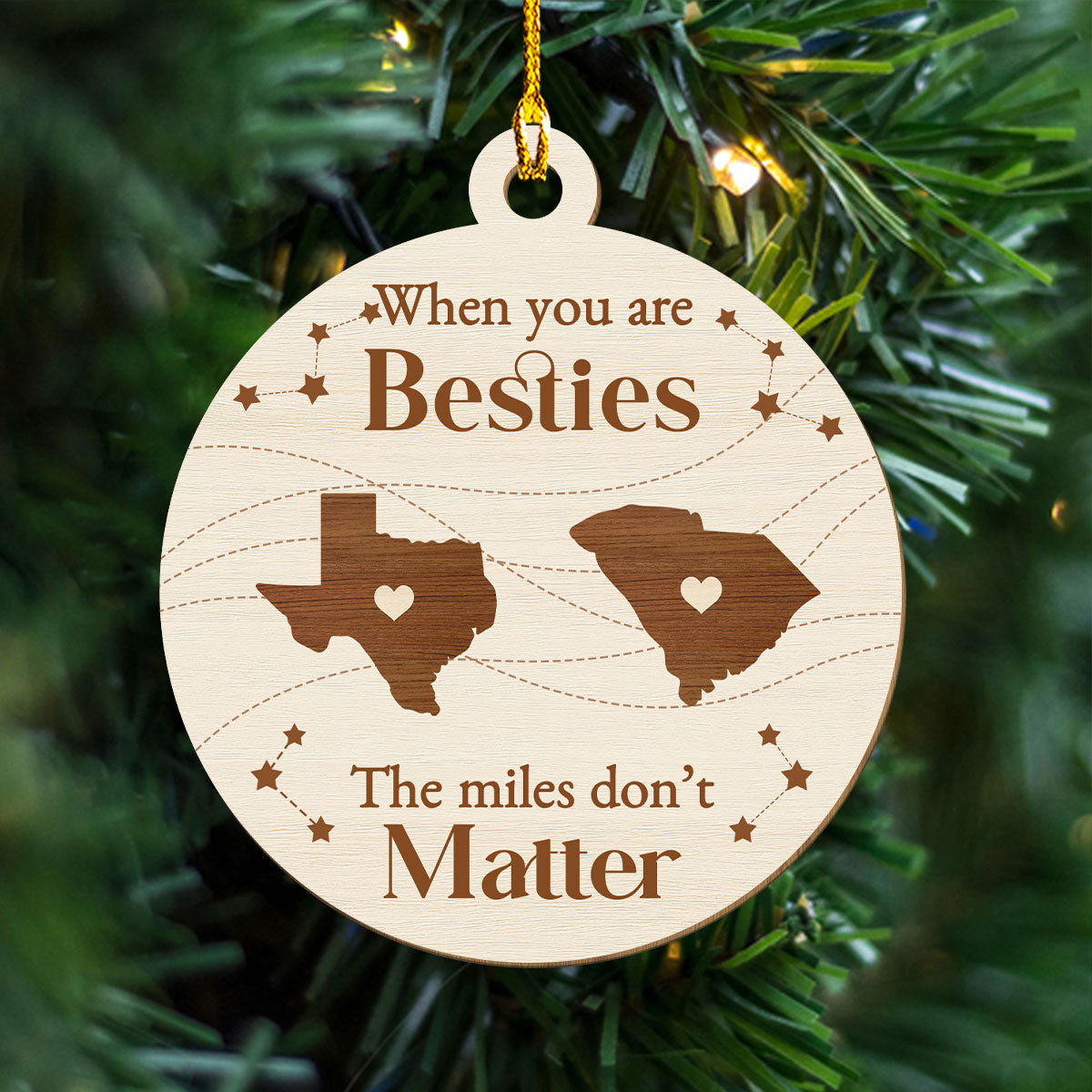 When You Are Family The Miles Do Not Matter - Personalized Custom Wood Ornament