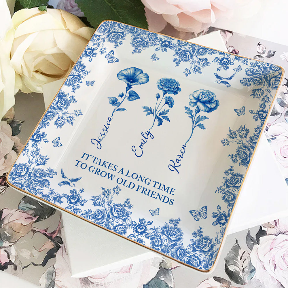 Old Friend Bloom - Personalized Custom Jewelry Dish