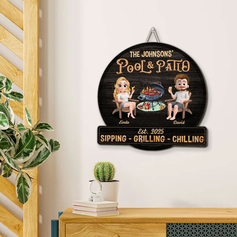 We At Pool And Patio - Personalized Custom Wood Sign