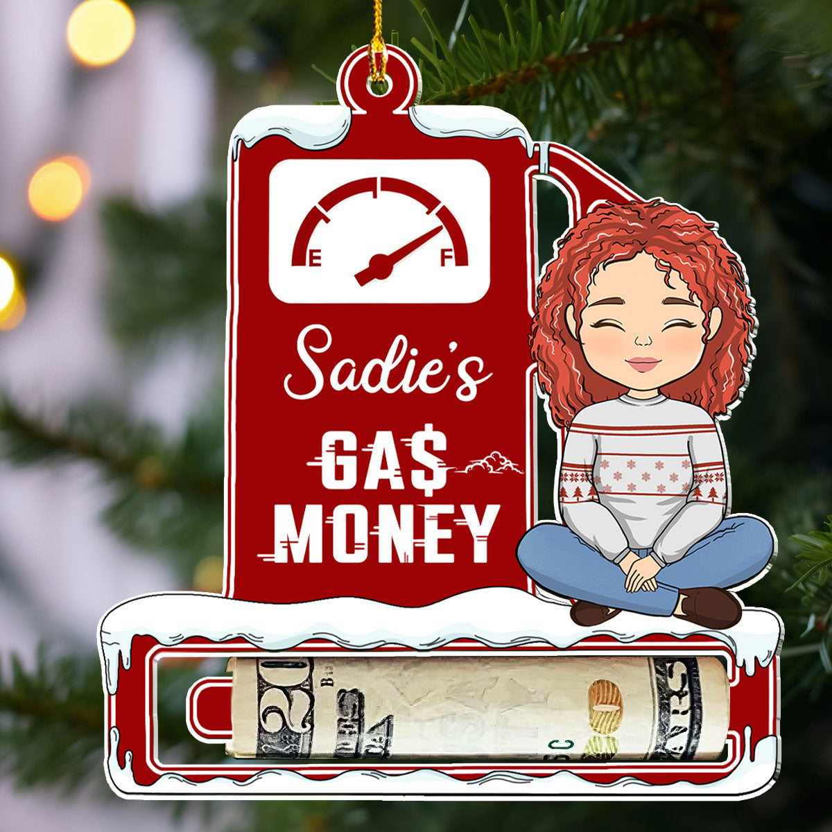Gas Money - Personalized Custom Money Holder Acrylic Ornament