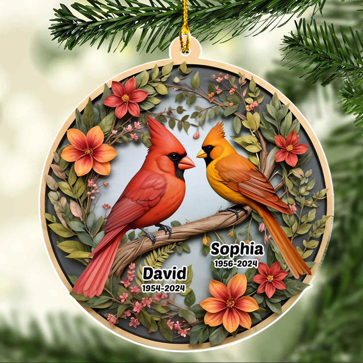 Cardinals Appear When Angels Are Near - Personalized Custom Acrylic Ornament