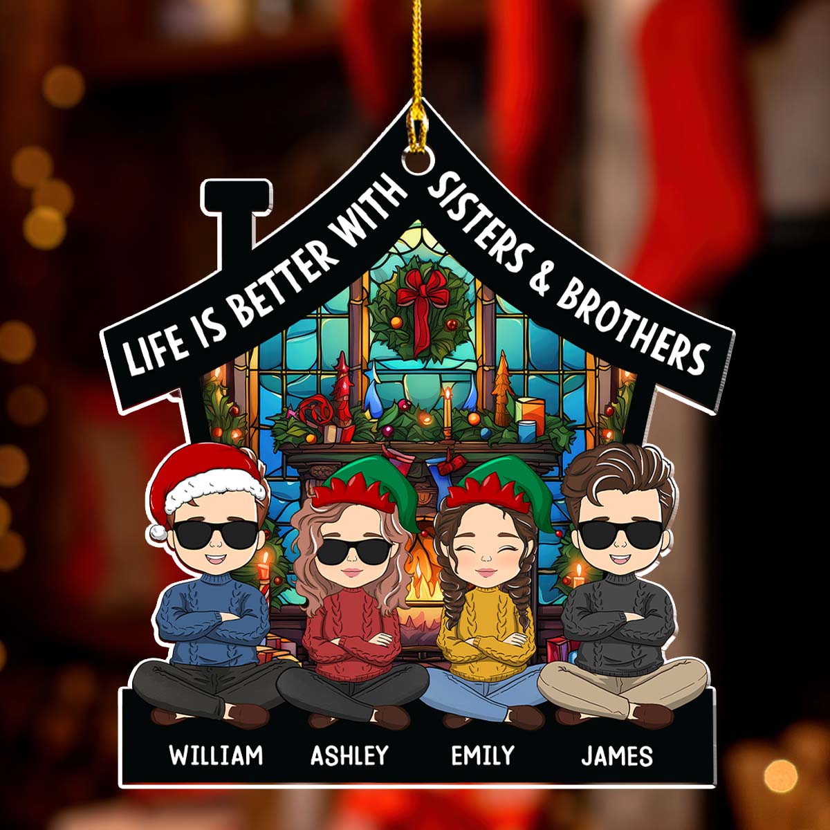 Life Is Better With Family - Personalized Custom Acrylic Ornament