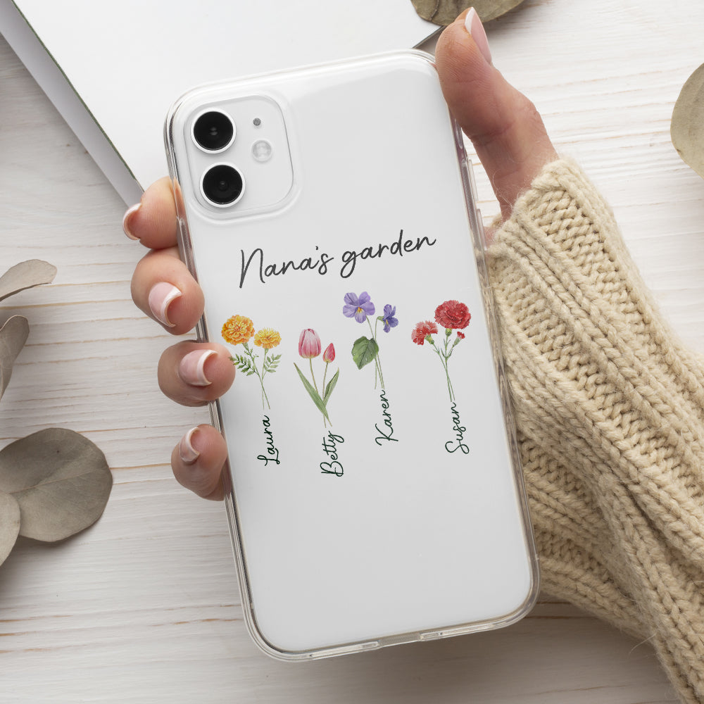 Garden Of Grandma With Birth Month Flowers - Personalized Custom Phone Case