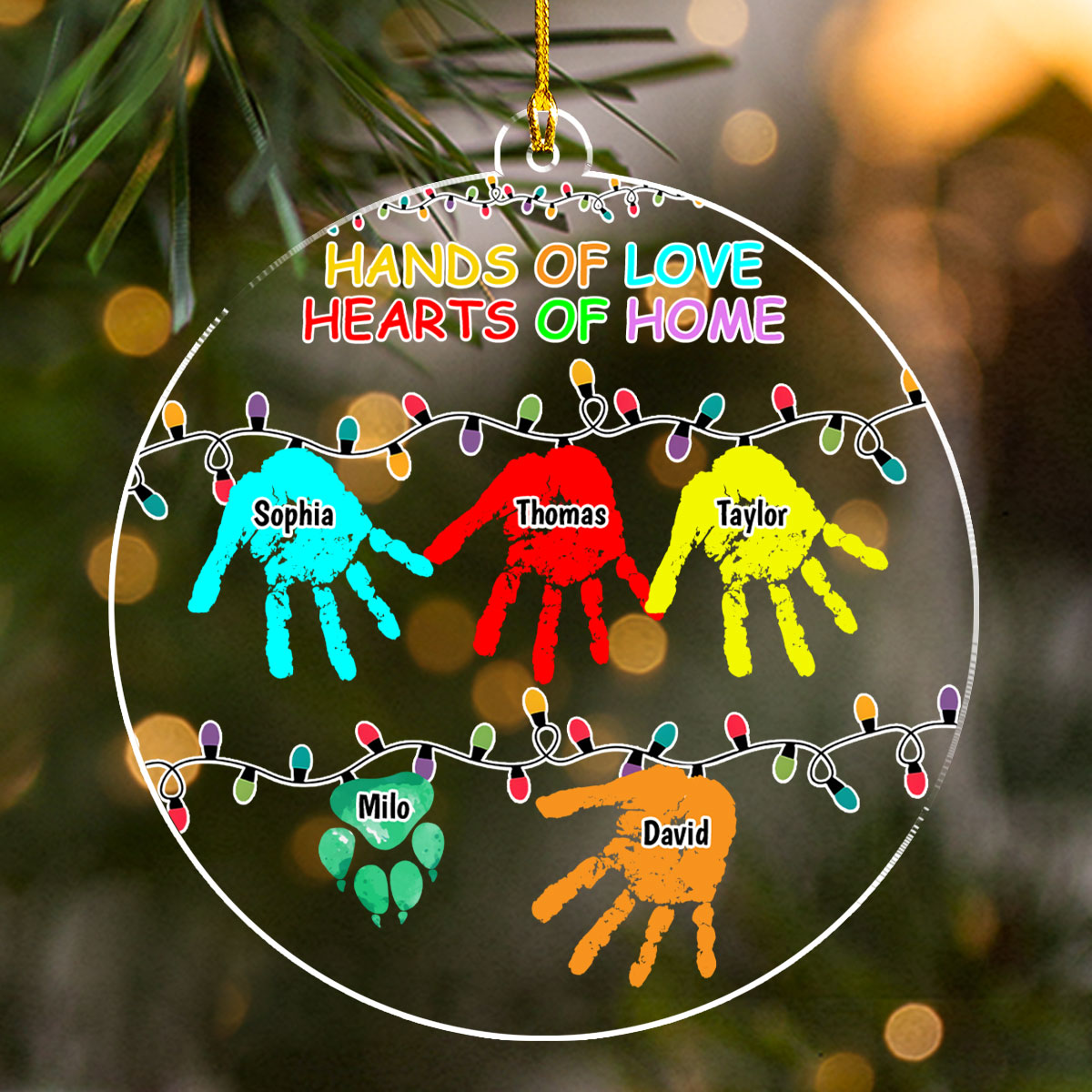 Hands Of Love - Personalized Custom Acrylic Ornament