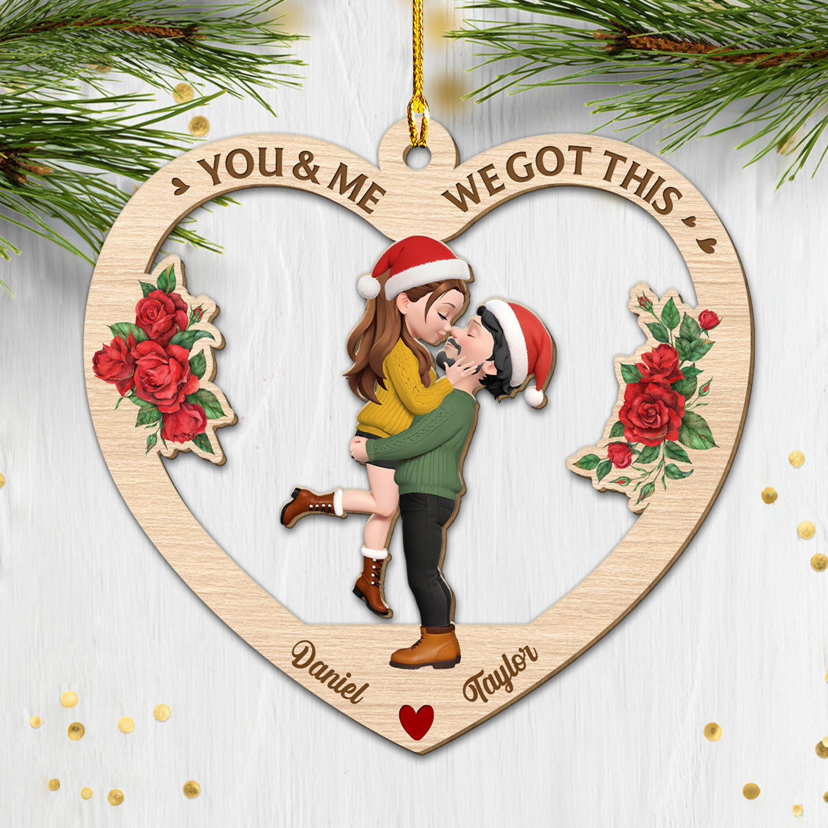 Our Love Story Ornament - Personalized Custom Wood Ornament