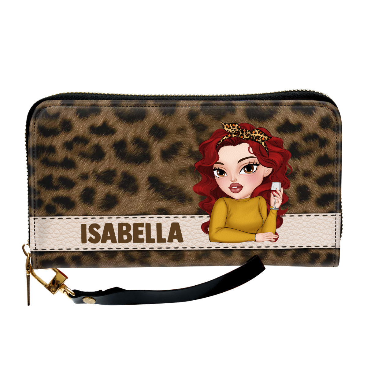 Custom Name Leopard - Personalized Custom Leather Wallet