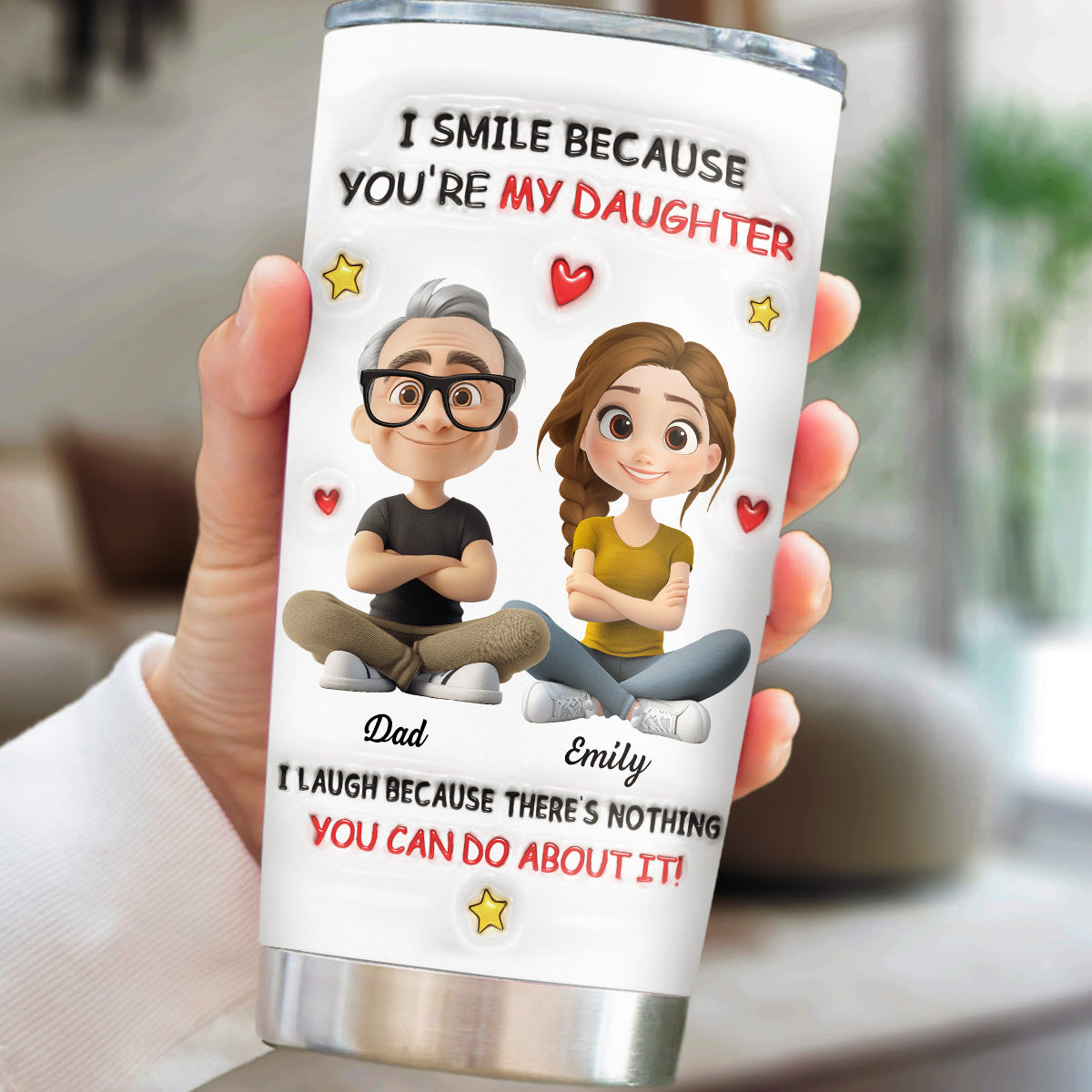 My Daughter - Personalized Custom 3D Inflated Effect Tumbler