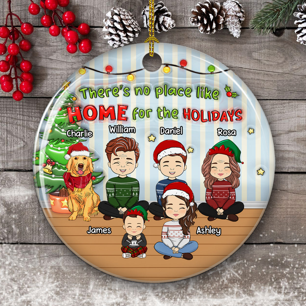 No Place Like Home - Personalized Custom 3D Inflated Effect Ceramic Ornament