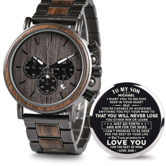 You Will Never Lose - Personalized Engraved Wooden Watches GQ026