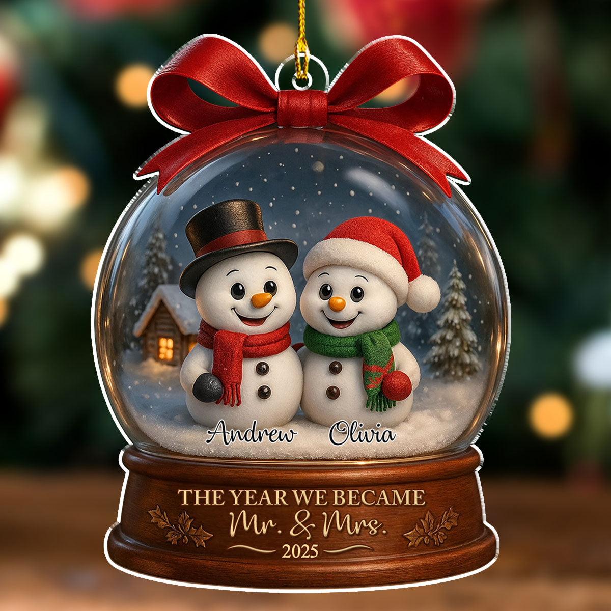 Snowy Day You And Me - Personalized Custom 3D Effect Acrylic Ornament