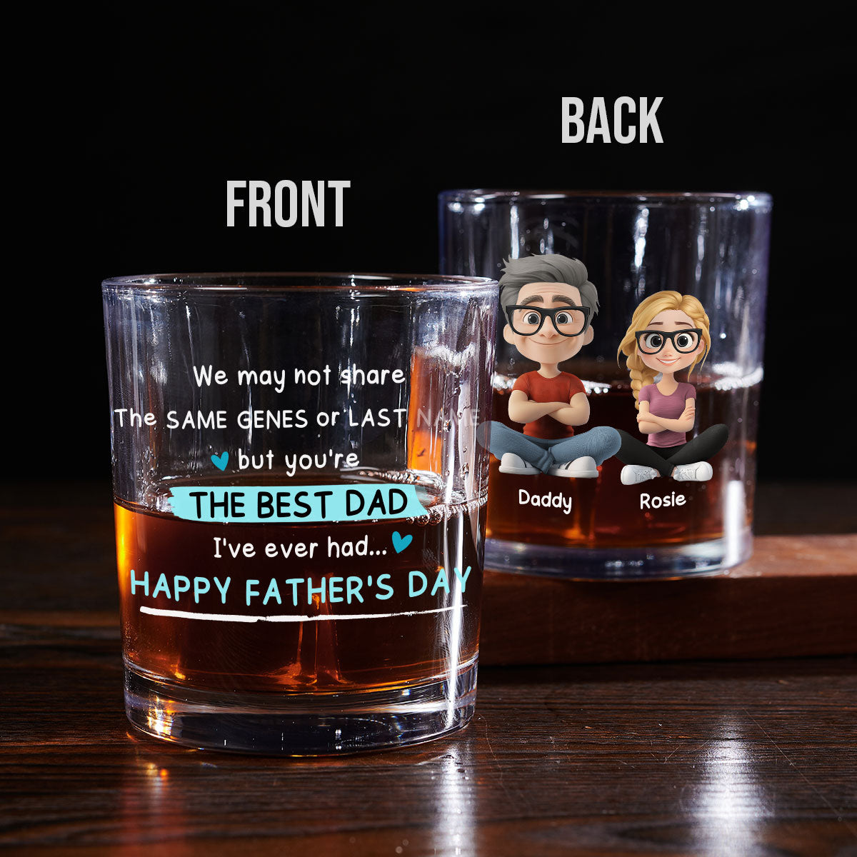Best Dad Ever - Personalized Custom Whiskey Glass