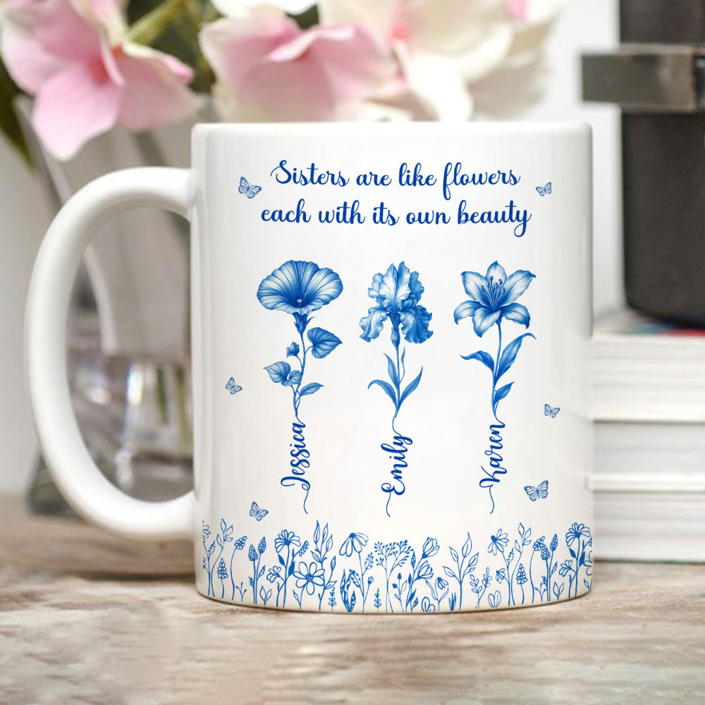 Each Sister Shines With Beauty - Personalized Custom Coffee Mug