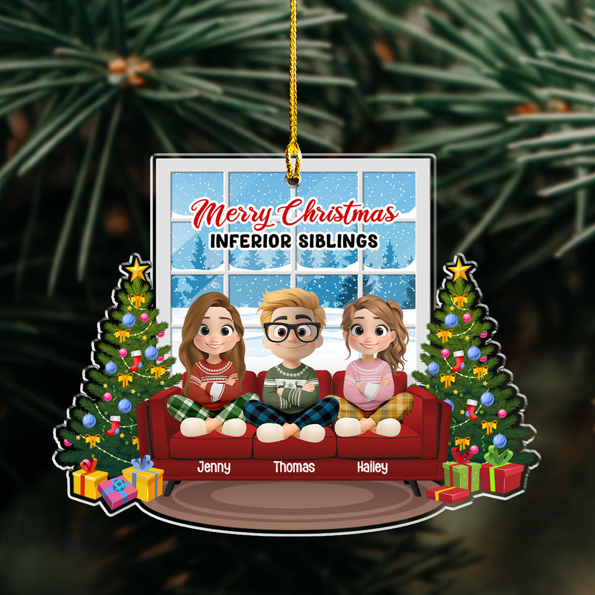 Bow To Your Superior Sibling - Personalized Custom Acrylic Ornament