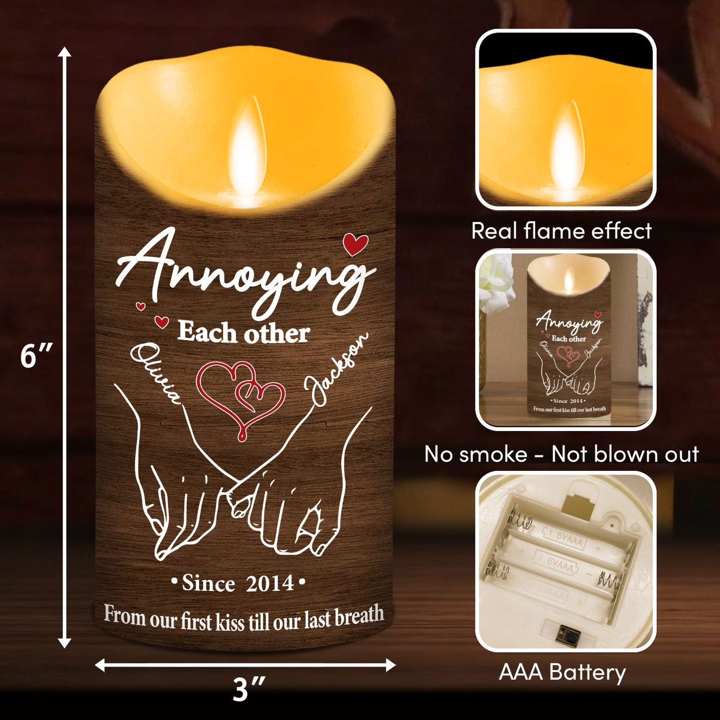 Annoying Each Other - Personalized Custom LED Candle