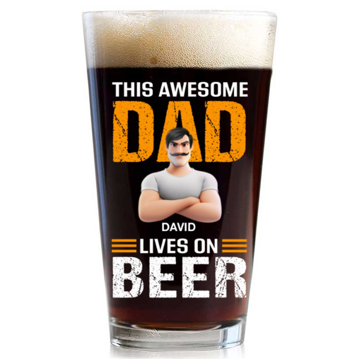 This Awesome Dad - Personalized Custom Beer Glass