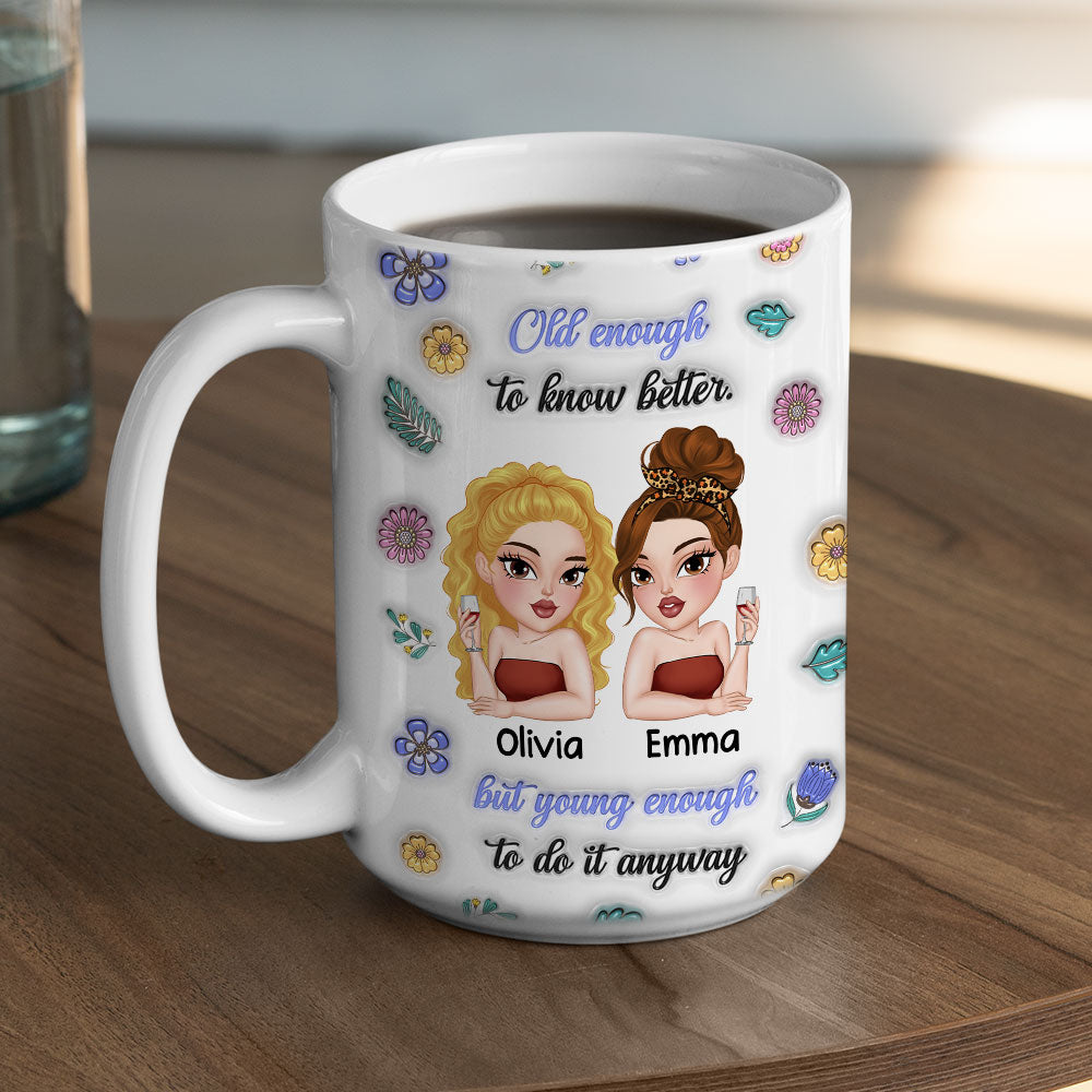 Mature In Age Reckless At Heart- Personalized Custom 3D Inflated Effect Mug
