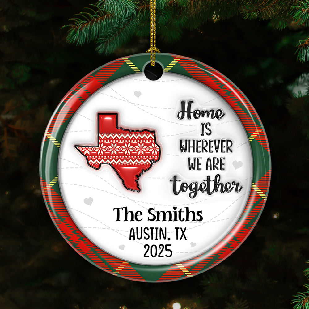 We Are Together Family - Personalized Custom 3D Inflated Effect Ceramic Ornament