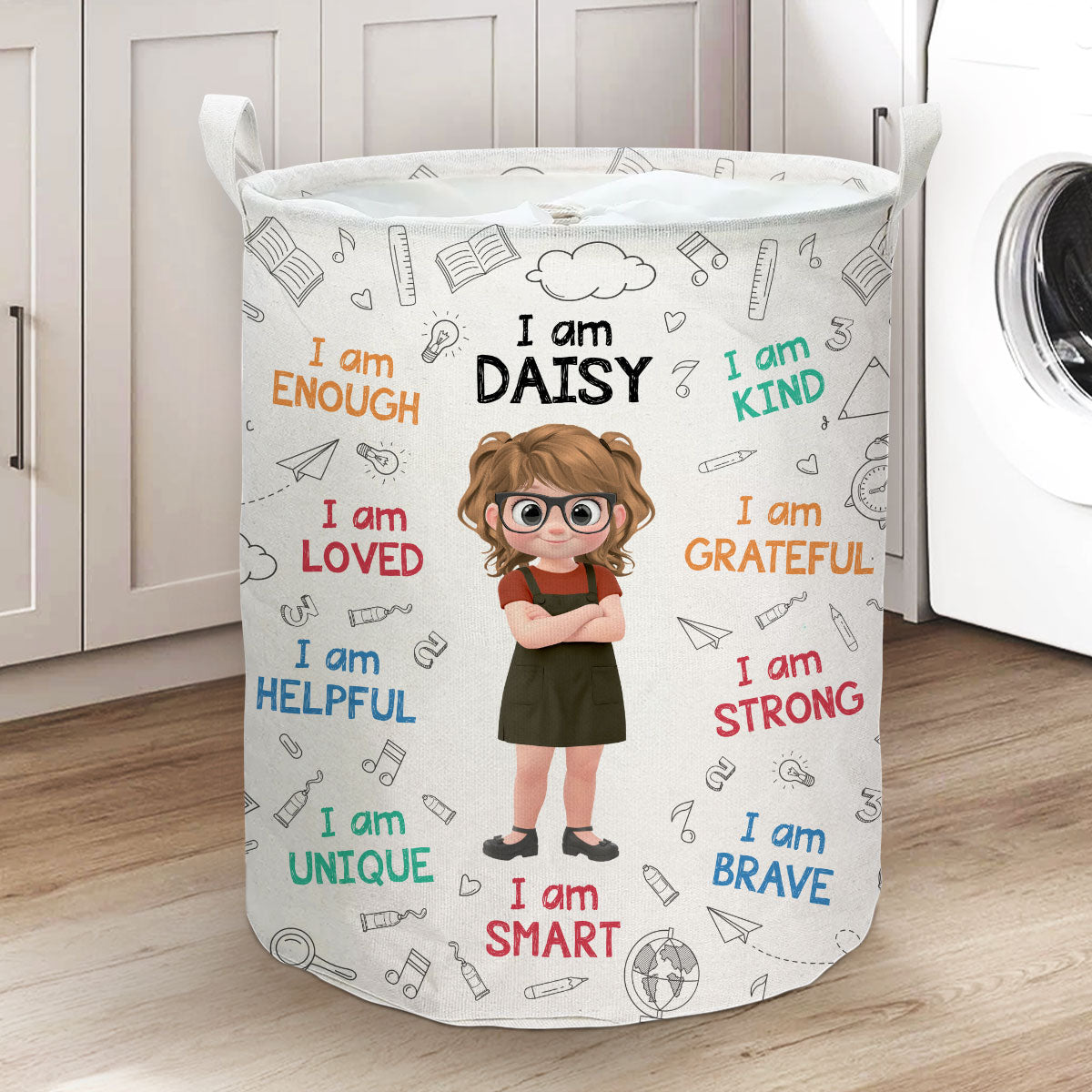 I Am Grateful - Personalized Custom Laundry Basket
