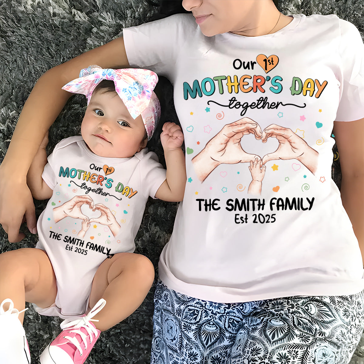 Our First Mother Day Together - Personalized Custom T-shirt And Onesie