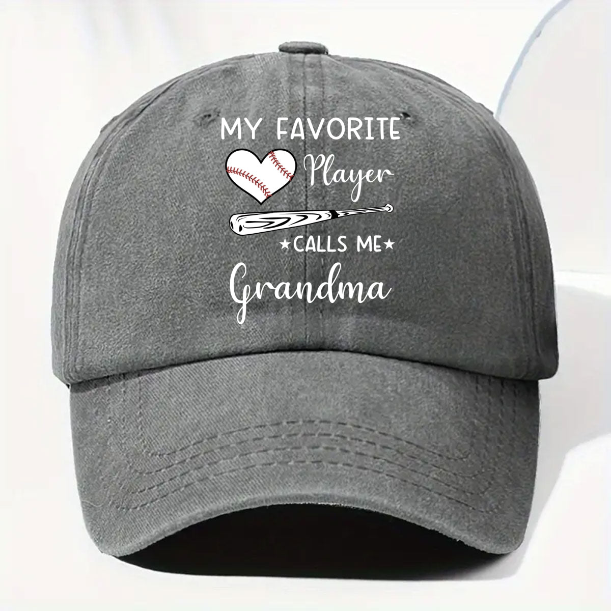 My Favorite Player Calls Me - Personalized Custom Vintage Washed Denim Cap