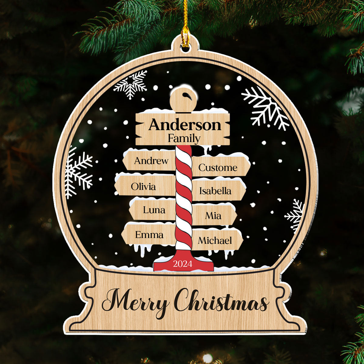 Merry Christmas - Personalized Custom Acrylic Ornament