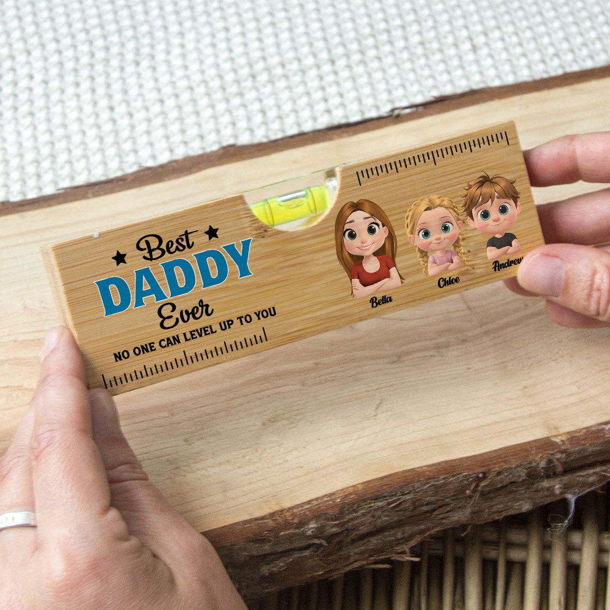 No One Measures Up To You - Personalized Custom Wooden Spirit Level Bottle Opener