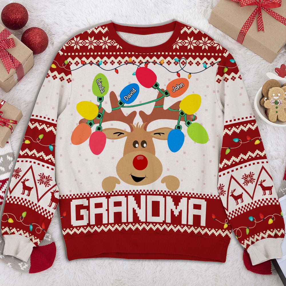 Reindeer Grandma - Personalized Custom All-Over-Print Sweatshirt