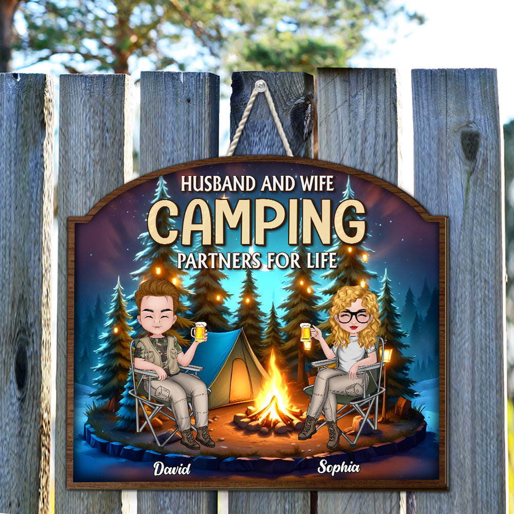 Partners For Life Camping - Personalized Custom Wood Sign