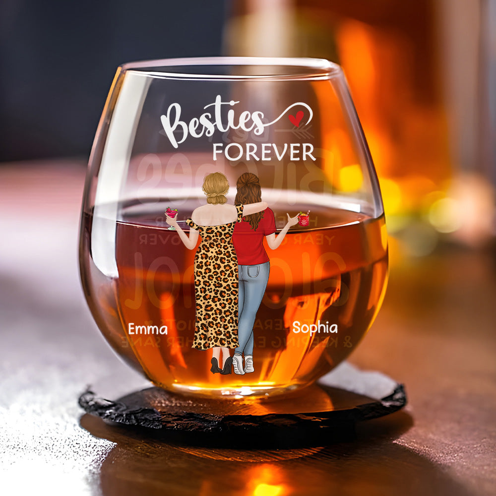 Laughing & Keeping Each Other Sane - Personalized Custom Wine Glass