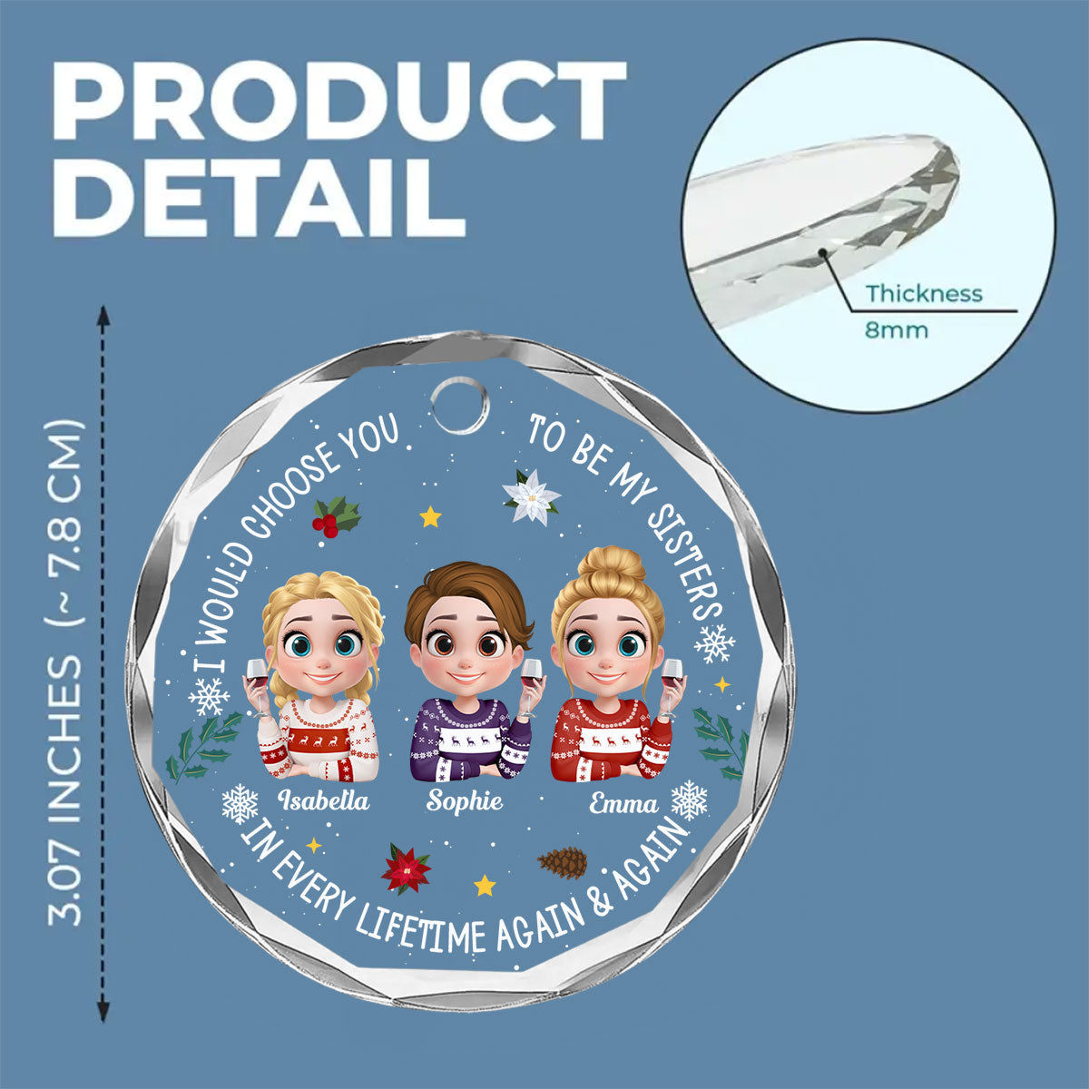 Soulmate In Disguise - Personalized Custom Glass Ornament