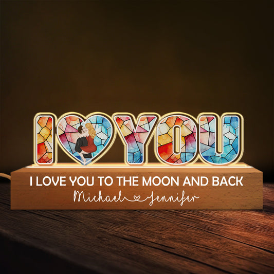 I Love You To The Moon And Back - Personalized Custom Acrylic 3D LED Night Light