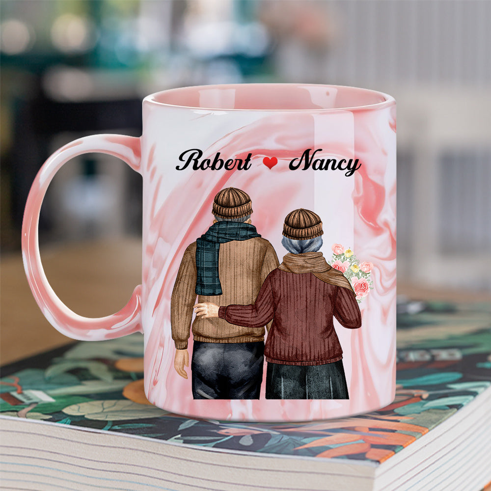 You Are My Queen Forever - Personalized Custom Pink Marble Mug