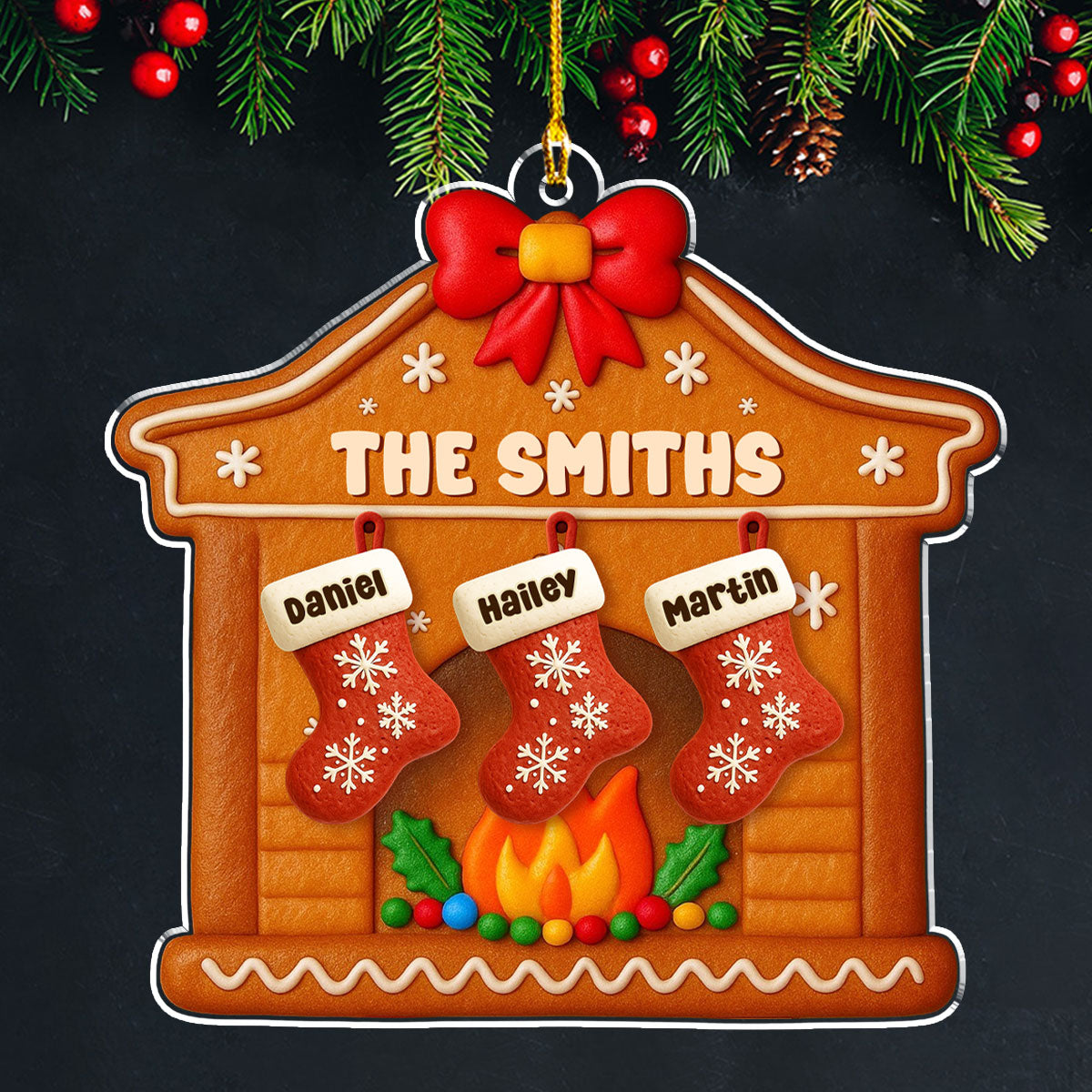 Family Fireplace - Personalized Custom Acrylic Ornament