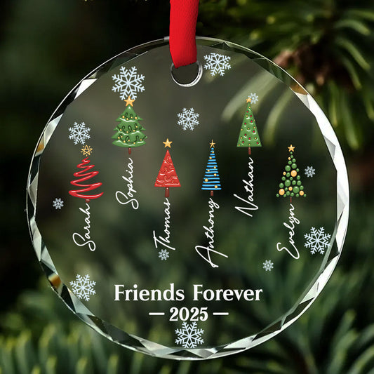 Our Friendship Is Forever - Personalized Custom Glass Ornament