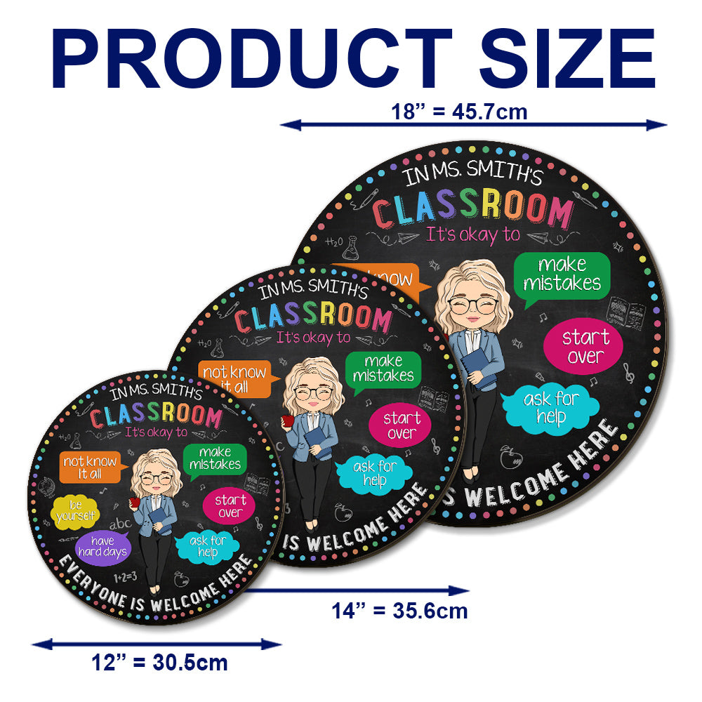 In My Classroom Everything Is Okay - Personalized Custom Wood Sign