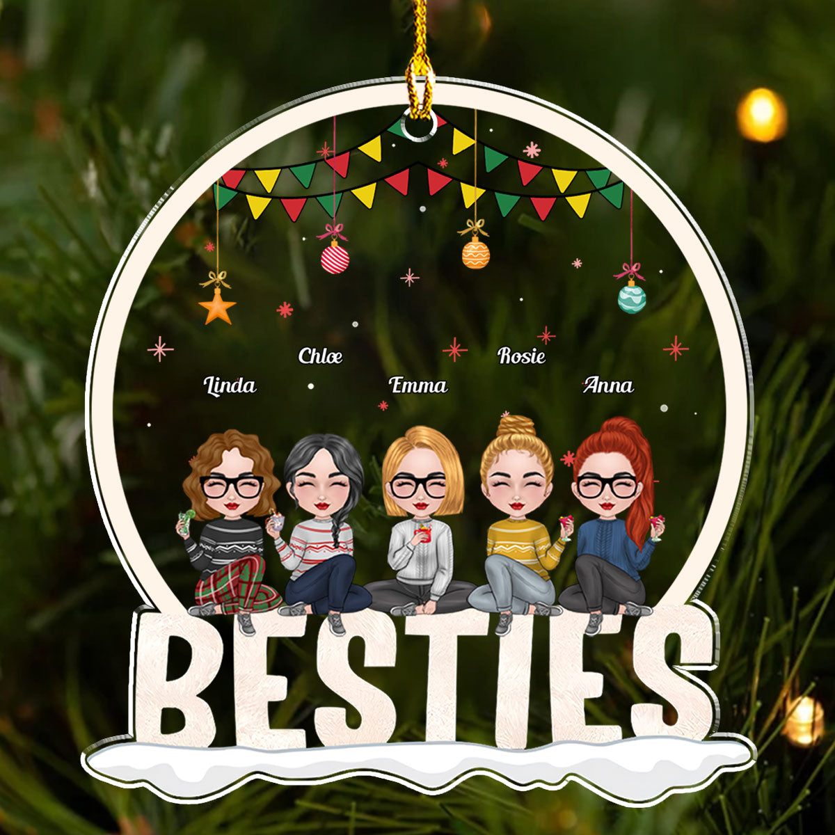 Sistas Forever - Personalized Custom Acrylic Ornament