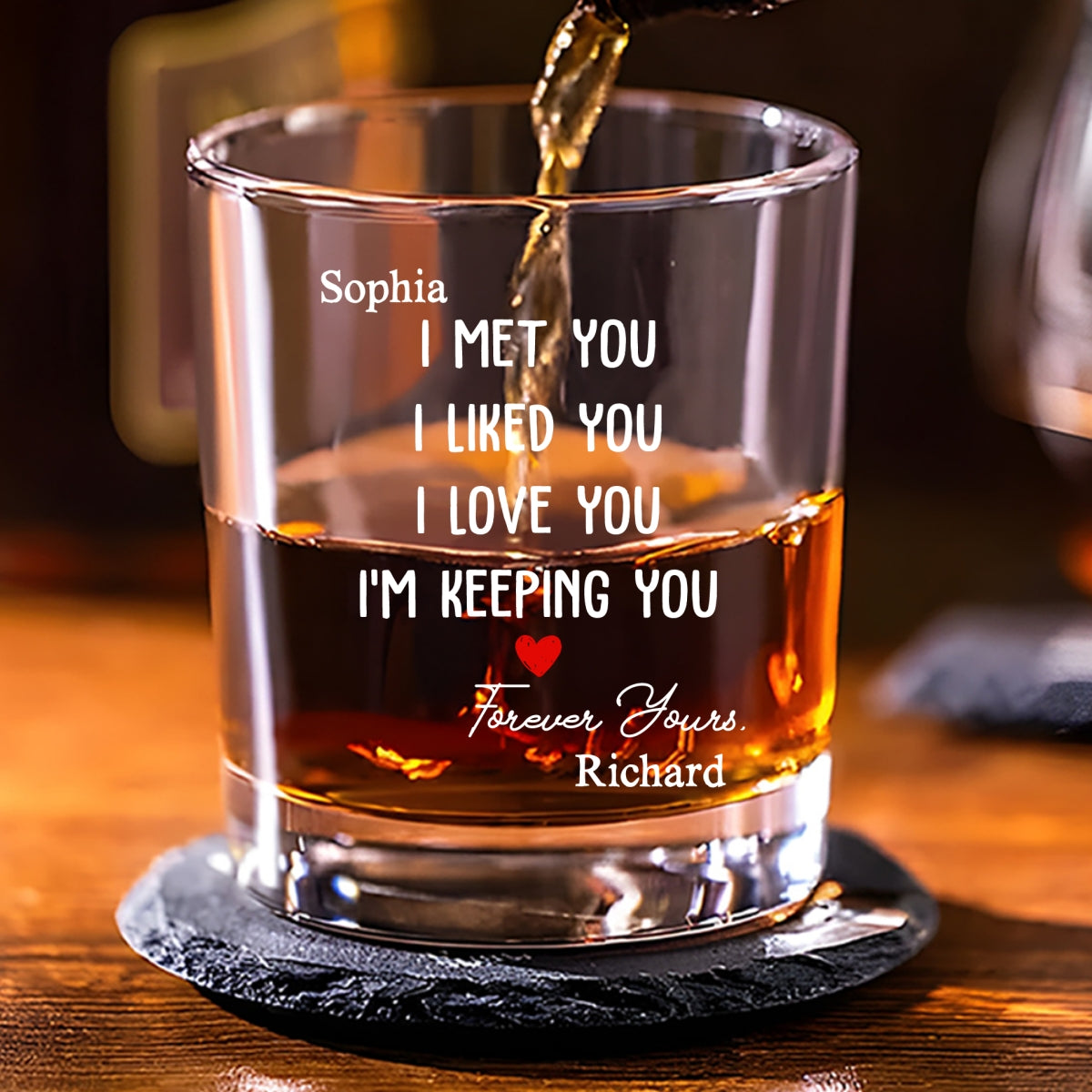 I Met You I Liked You - Personalized Custom Whiskey Glass