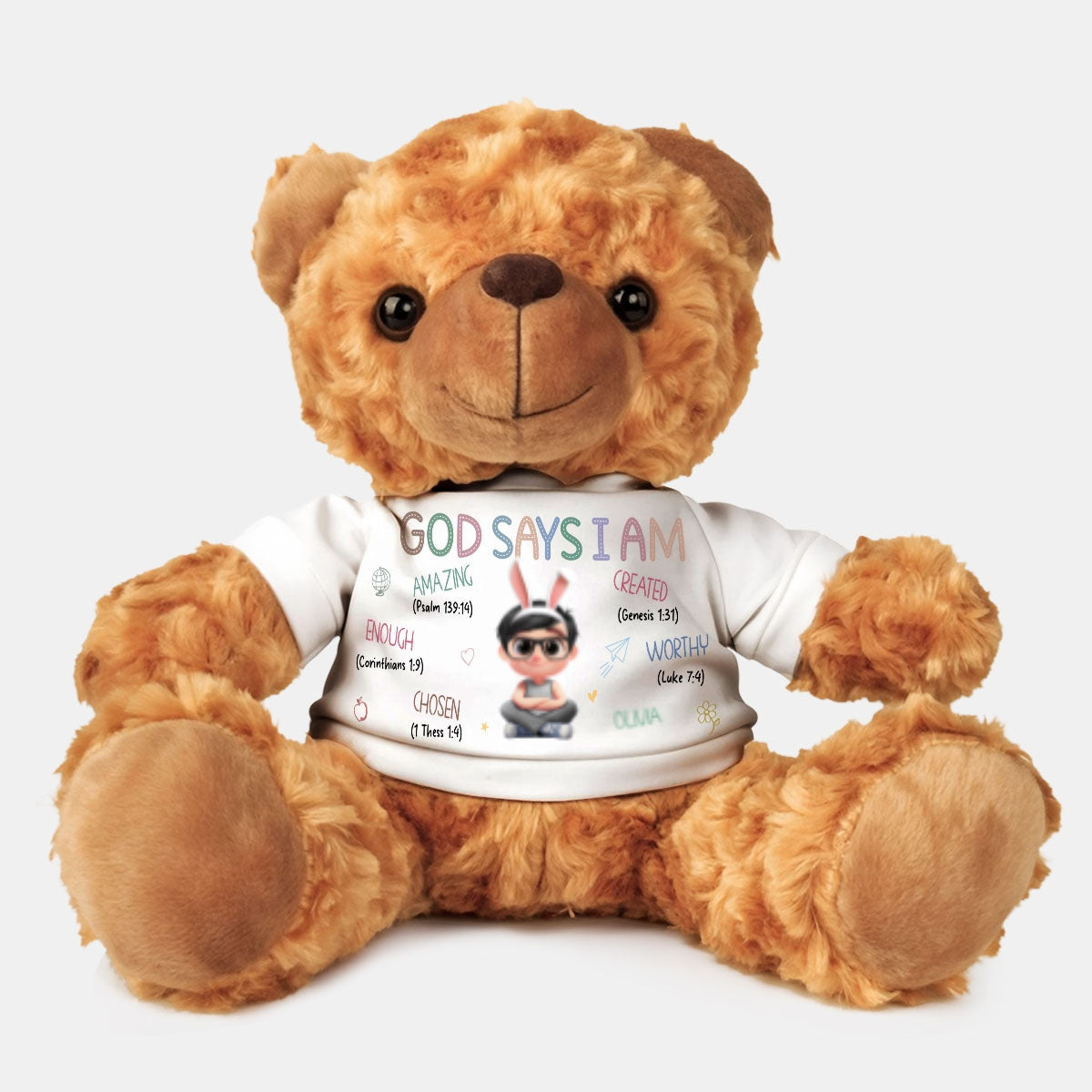 God Says I Am Amazing - Personalized Custom Cuddle Bear