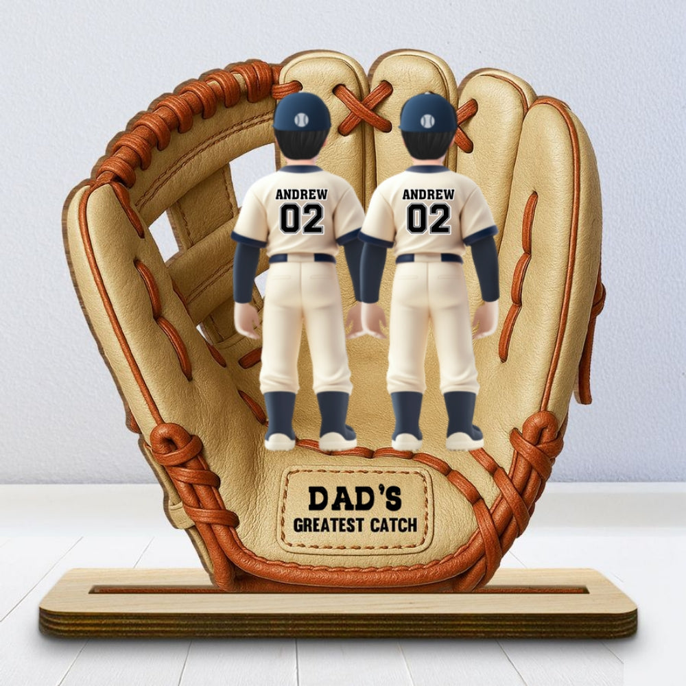 Greatest Catch - Personalized Custom 2-Layer Wood Plaque With Flat Base