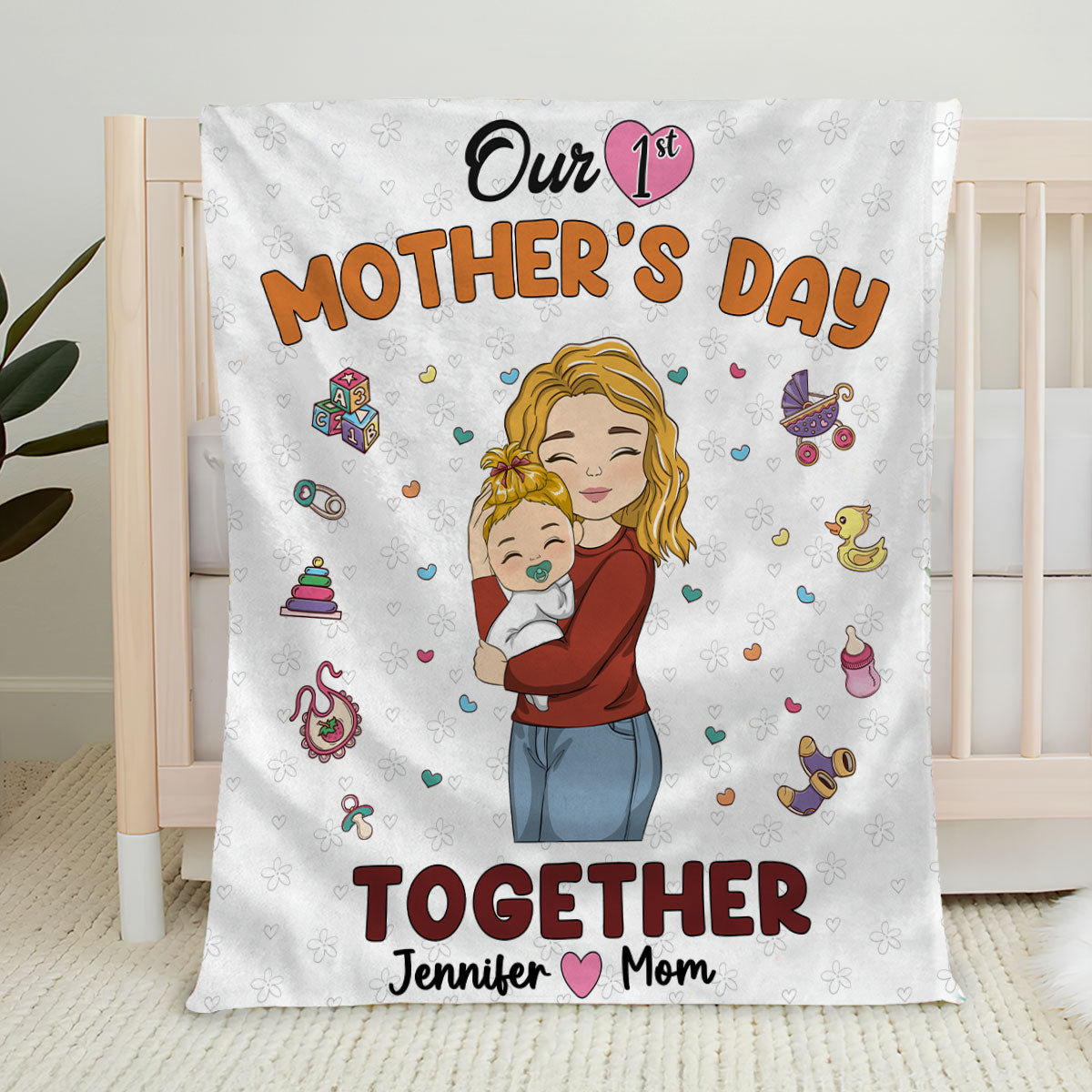 First Mother Day - Personalized Custom Fleece Blanket