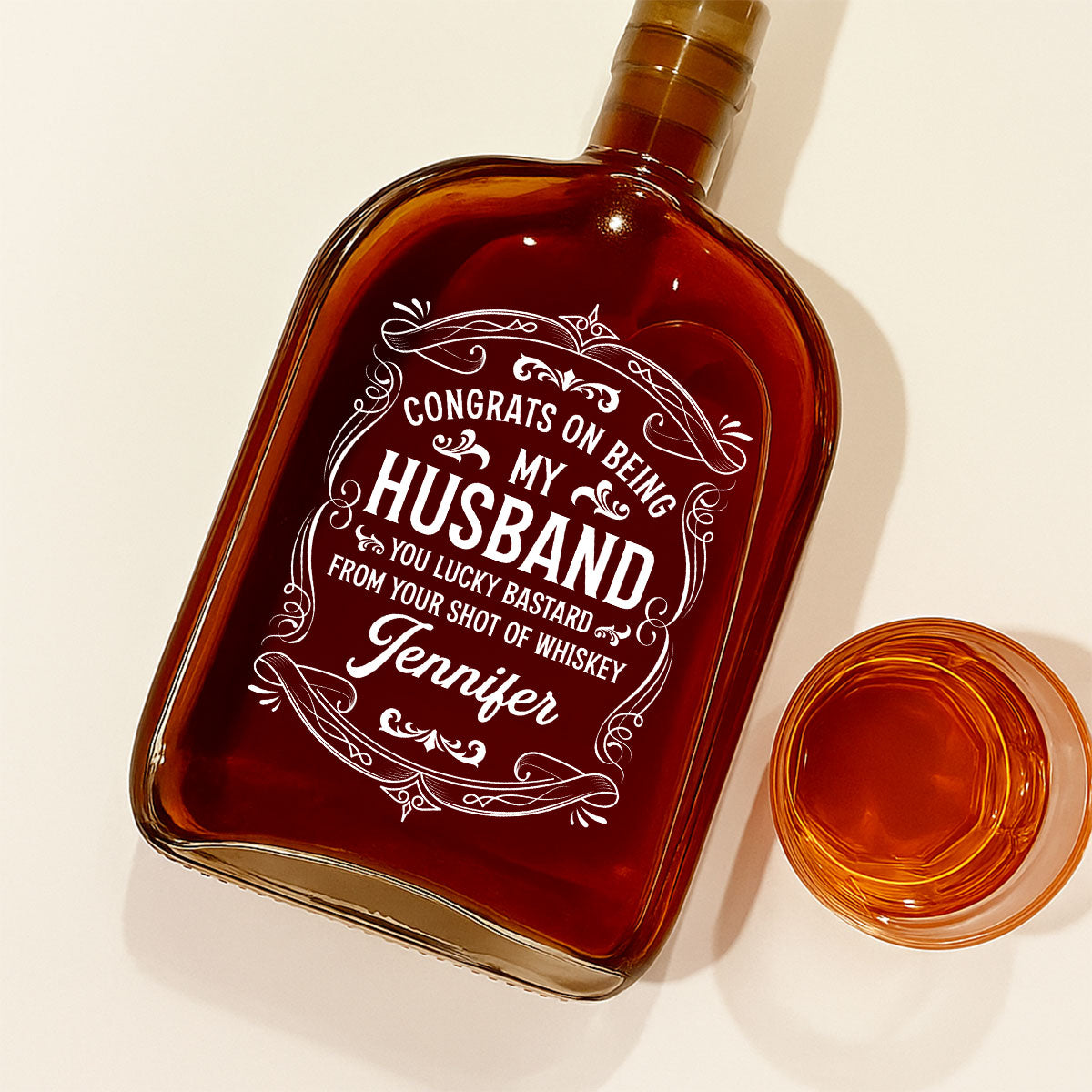 You Lucky Bastard - Personalized Custom Spirits Decanter