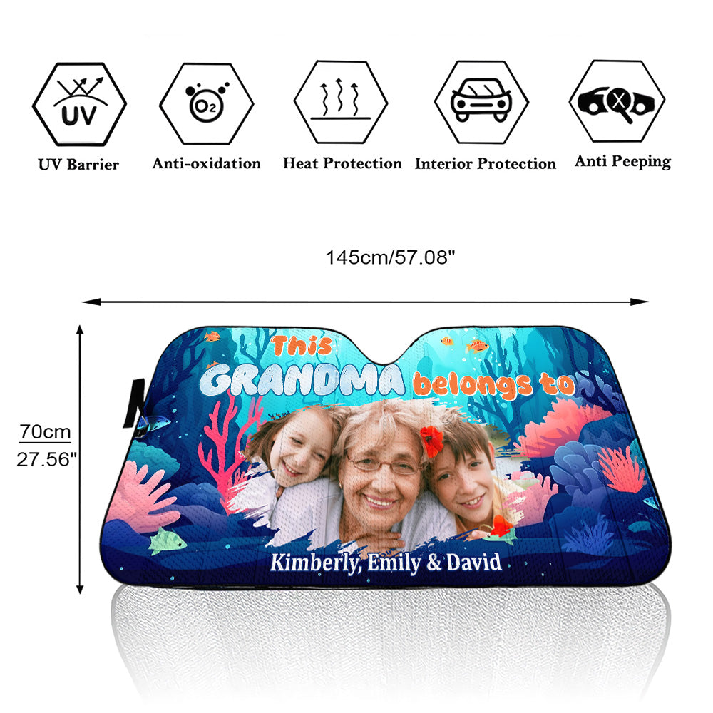 Grandma Turtle Photo - Personalized Custom Car Sunshade