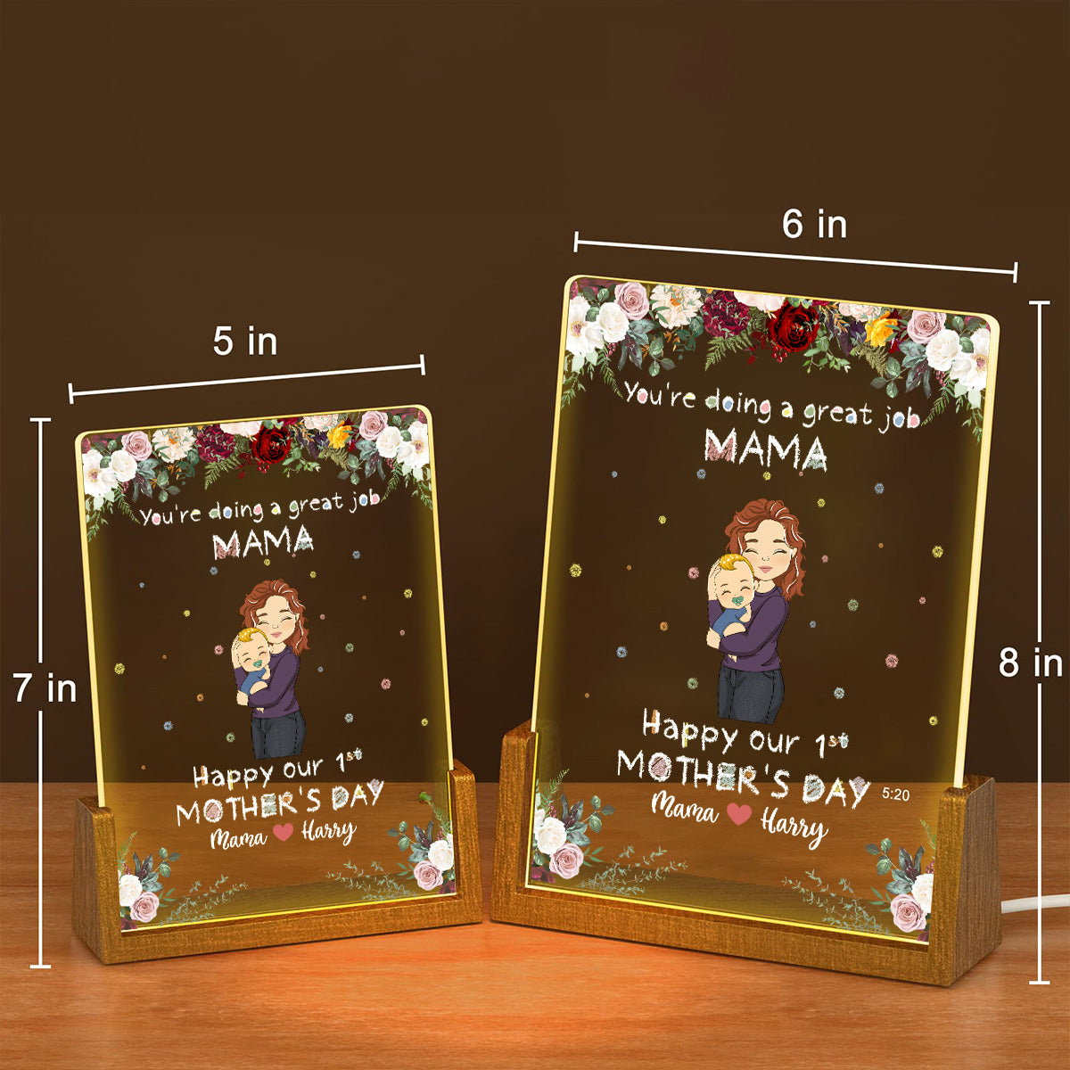 Best Mommy - Personalized Custom Plaque With Walnut Base