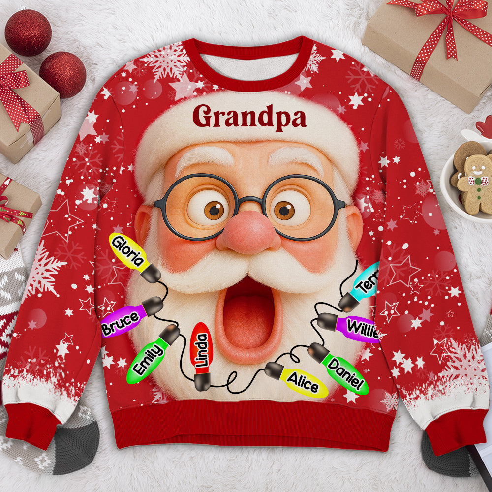 Grandpa And Grandkids Christmas - Personalized Custom All-Over-Print Sweatshirt