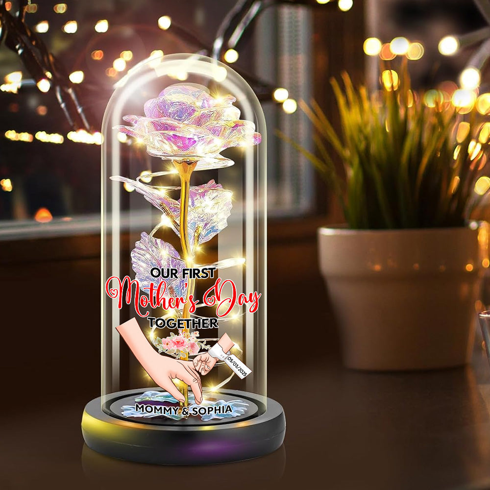 Our First Mother's Day Together - Personalized Custom Sparkly Rose