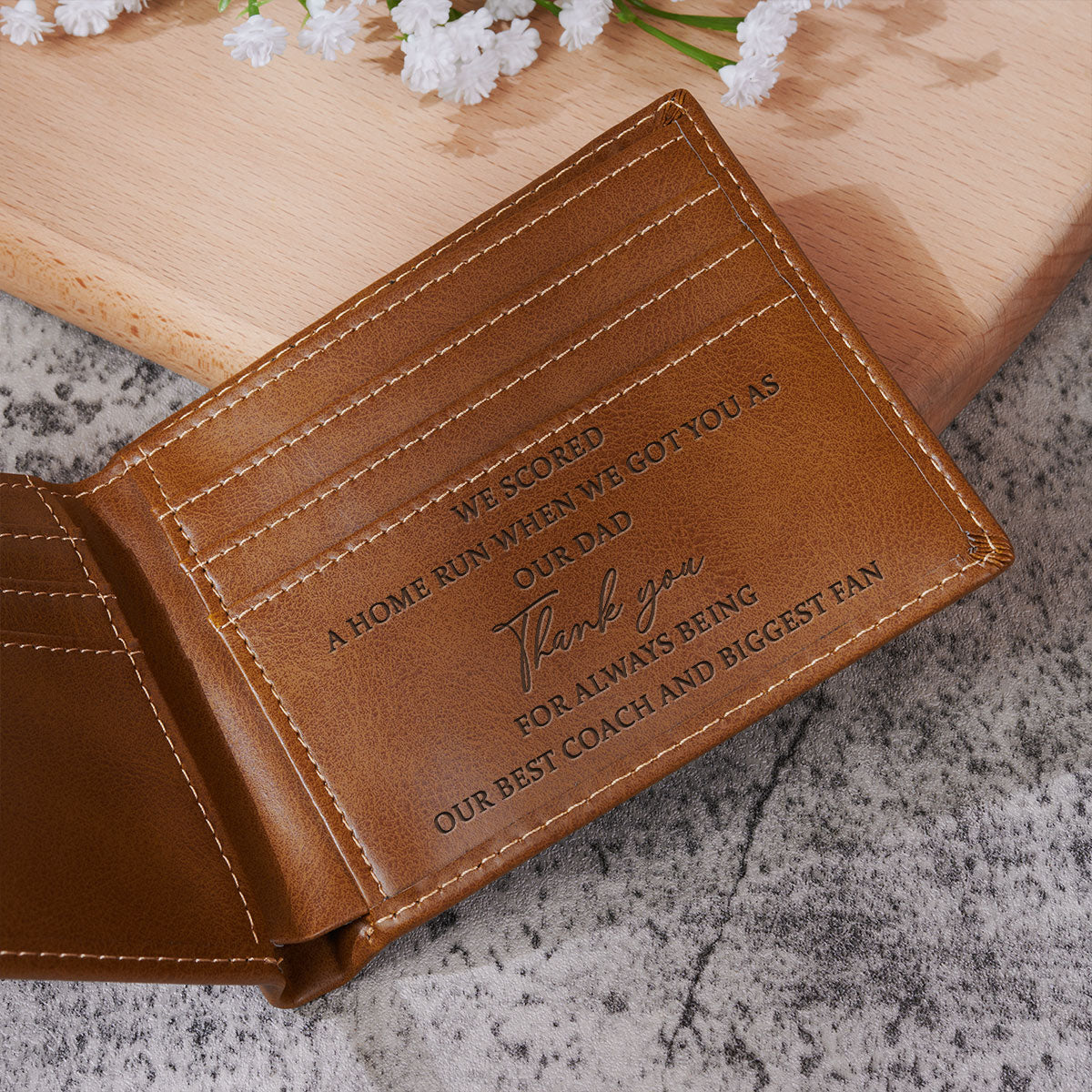 My Best Coach And Biggest Fan - Personalized Custom Printed Men Leather Wallet