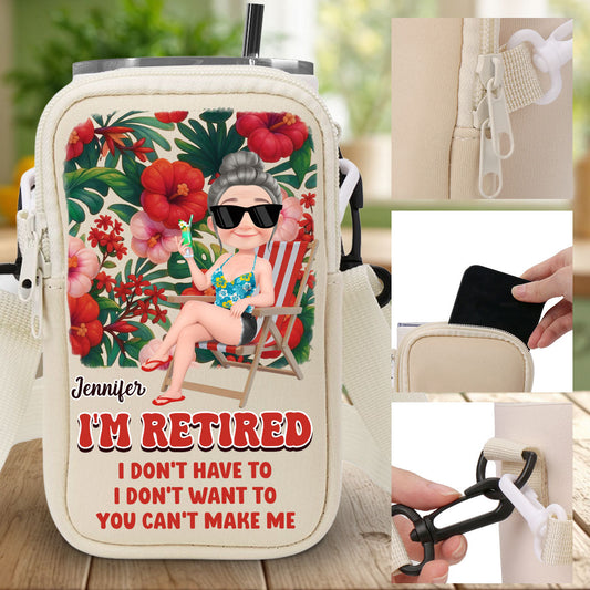 I Am Retired - Personalized Custom Water Bottle Carrier Bag
