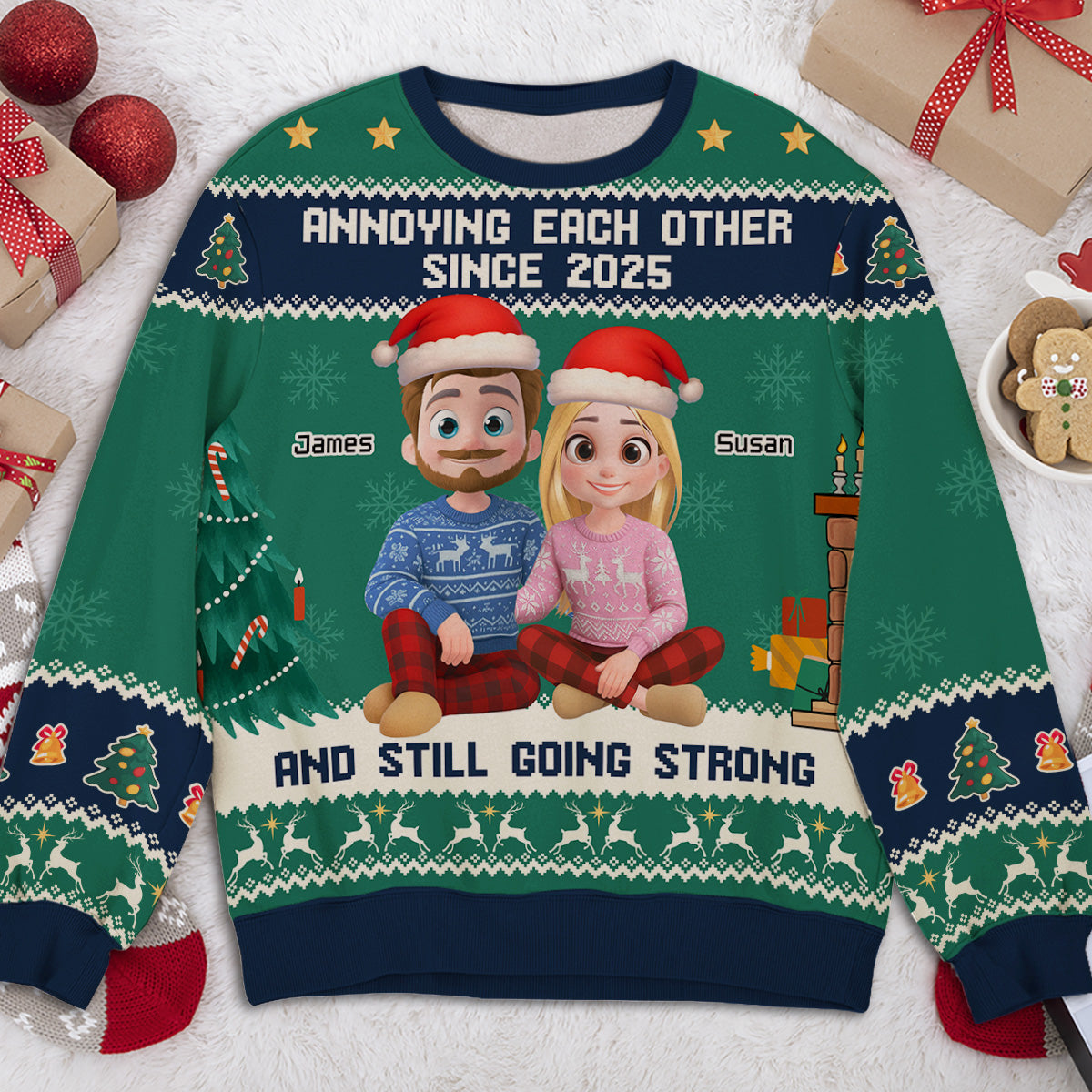 Annoying Each Other Christmas - Personalized Custom All-Over-Print Sweatshirt